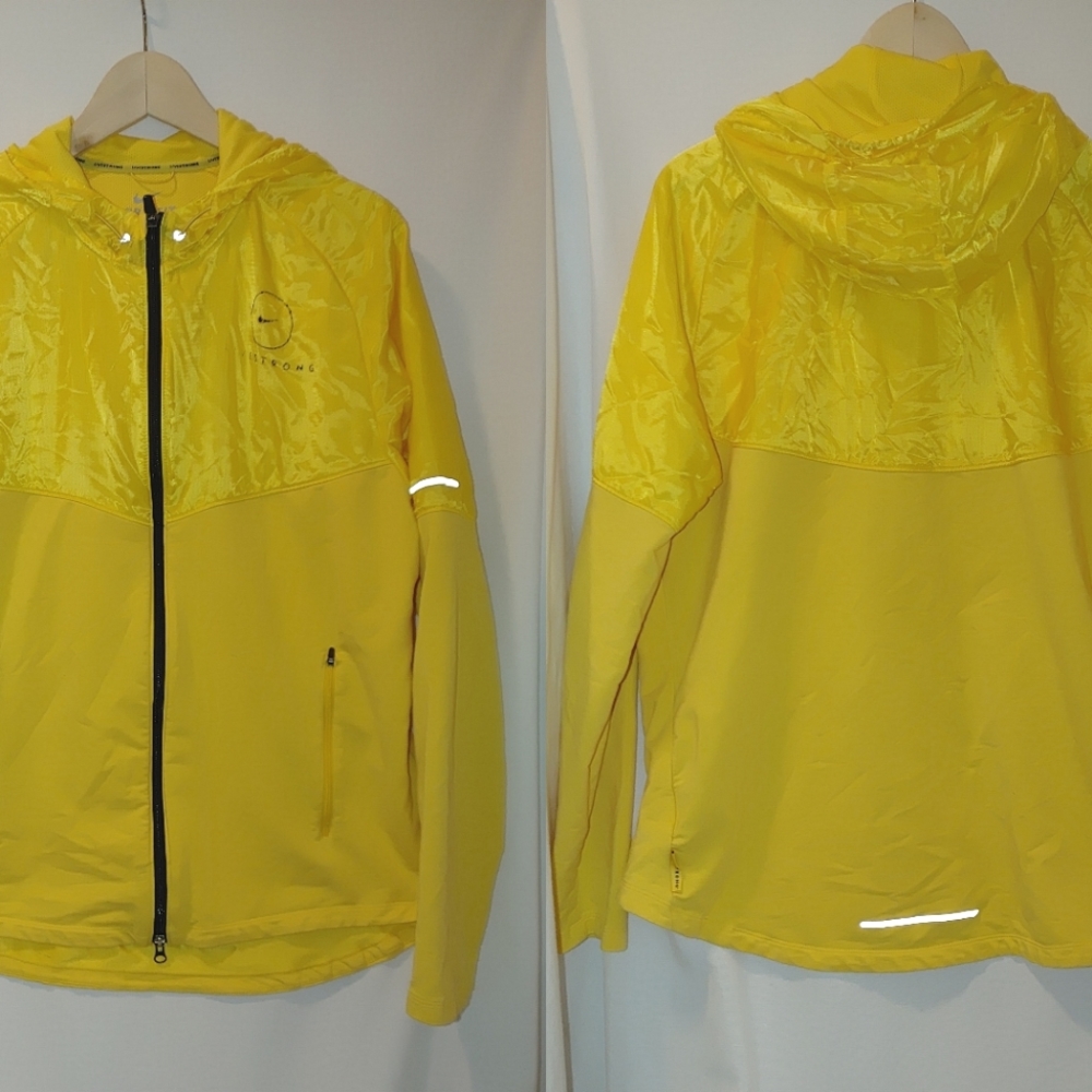 Nike DriFit Livestrong Fill Zip Hooded Jacket Xl Yellow
